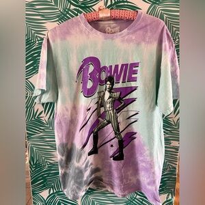 David Bowie as Ziggy Stardust Tie dye t shirt purple & teal graphic sz 1X